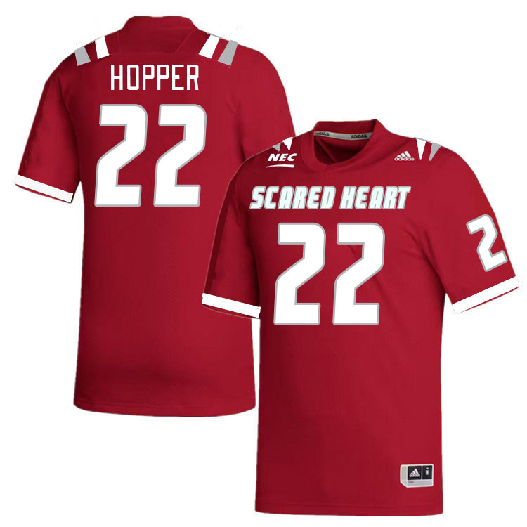 Men-Youth #22 AJ Hopper Scared Heart Pioneers 2023 College Football Jerseys Stitched-Red
